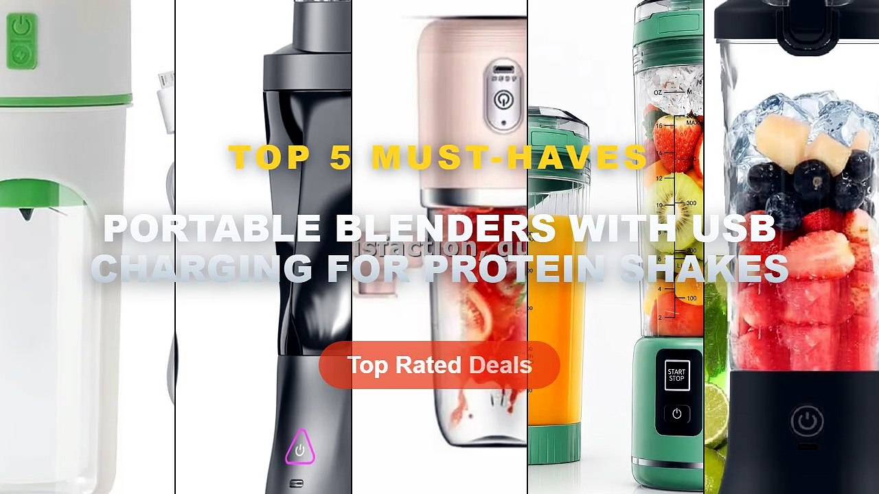 Top 5 Best Portable Blenders With USB Charging For Protein Shakes (Must Have!) - Portable blender with 20oz cup, USB C r...