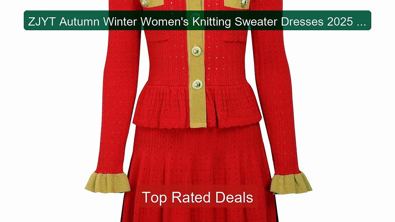 ZJYT Autumn Winter Women's Knitting Sweater Dresses 2025 Fash... -- Amazing Value 2026 | Must Have!