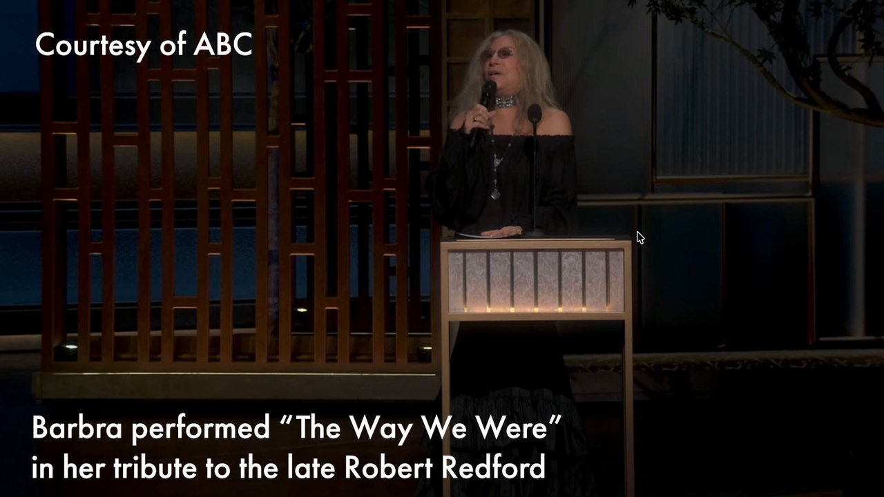 Barbra Streisand sings in her tribute to Robert...