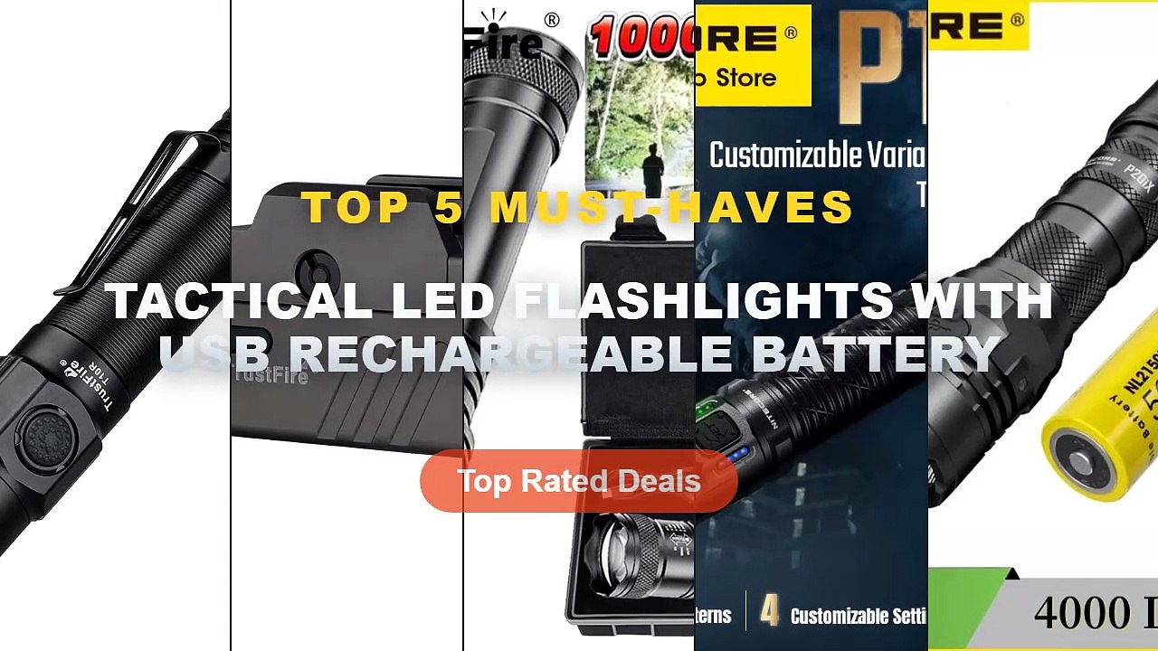 Best Tactical LED Flashlights With USB Recharge...