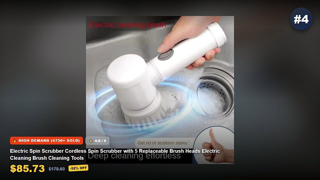 Top 5 Best Cordless Electric Spin Scrubbers For Bathroom (Must Have!) - Cordless Electric Spin Scrubber, Wireless Rotati...