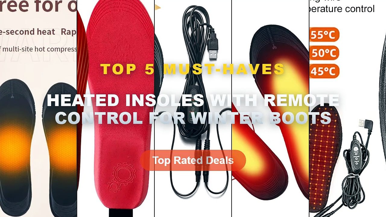 Top 5 Best Heated Insoles With Remote Control For Winter Boots (Must Have!) - Unisex Electric Foot Warmer USB Rechargeab...