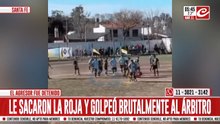 Lo mandó al hospital: golpeó salvajemente al árbitro que le sacó tarjeta roja