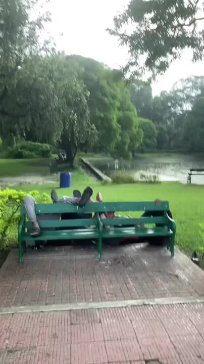 Friends Fall Backward Together During Prank