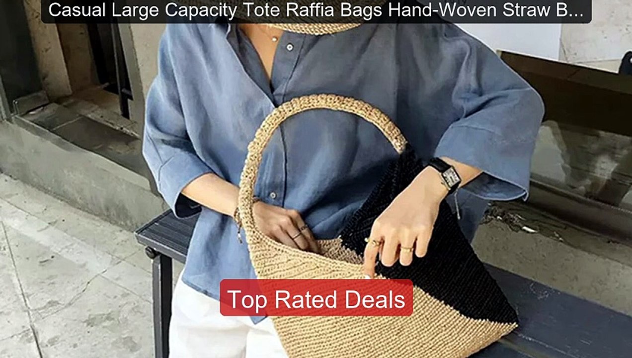 Casual Large Capacity Tote Raffia Bags Hand-Woven Straw Bag Pa... -- Hot Deal 2026 | Limited Offer!