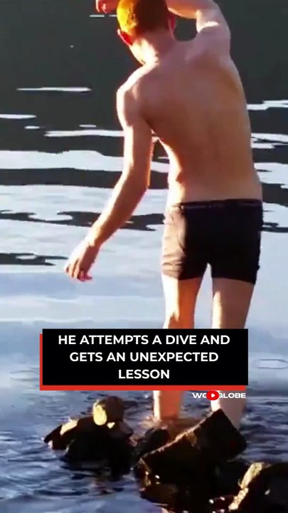 Shocking Footage: Man Attempts Headfirst Dive and Hits Shallow Ground