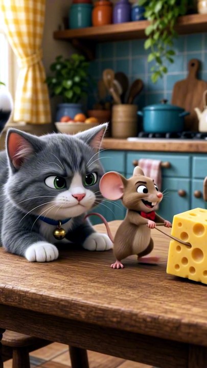 Cheese Chase Chaos! 🧀😂 | Funny Cat & Mouse Cartoon | Kids Shorts# #tomandjerry  #toontastic#trending