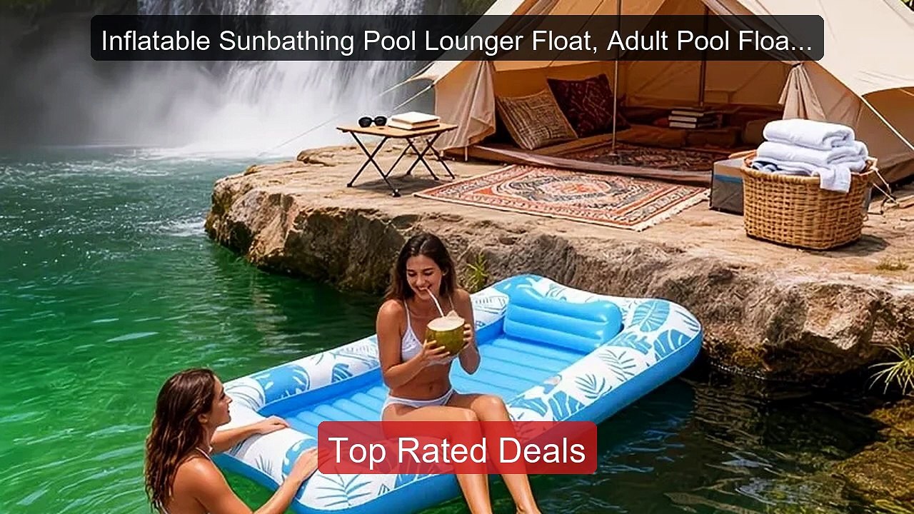 Inflatable Sunbathing Pool Lounger Float, Adult...