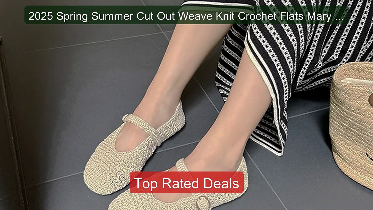 2025 Spring Summer Cut Out Weave Knit Crochet F...