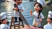 Tiny Chefs Cook a GIANT Fish & Chips! 🐟🍟 | 3D Pixar-Style Miniature