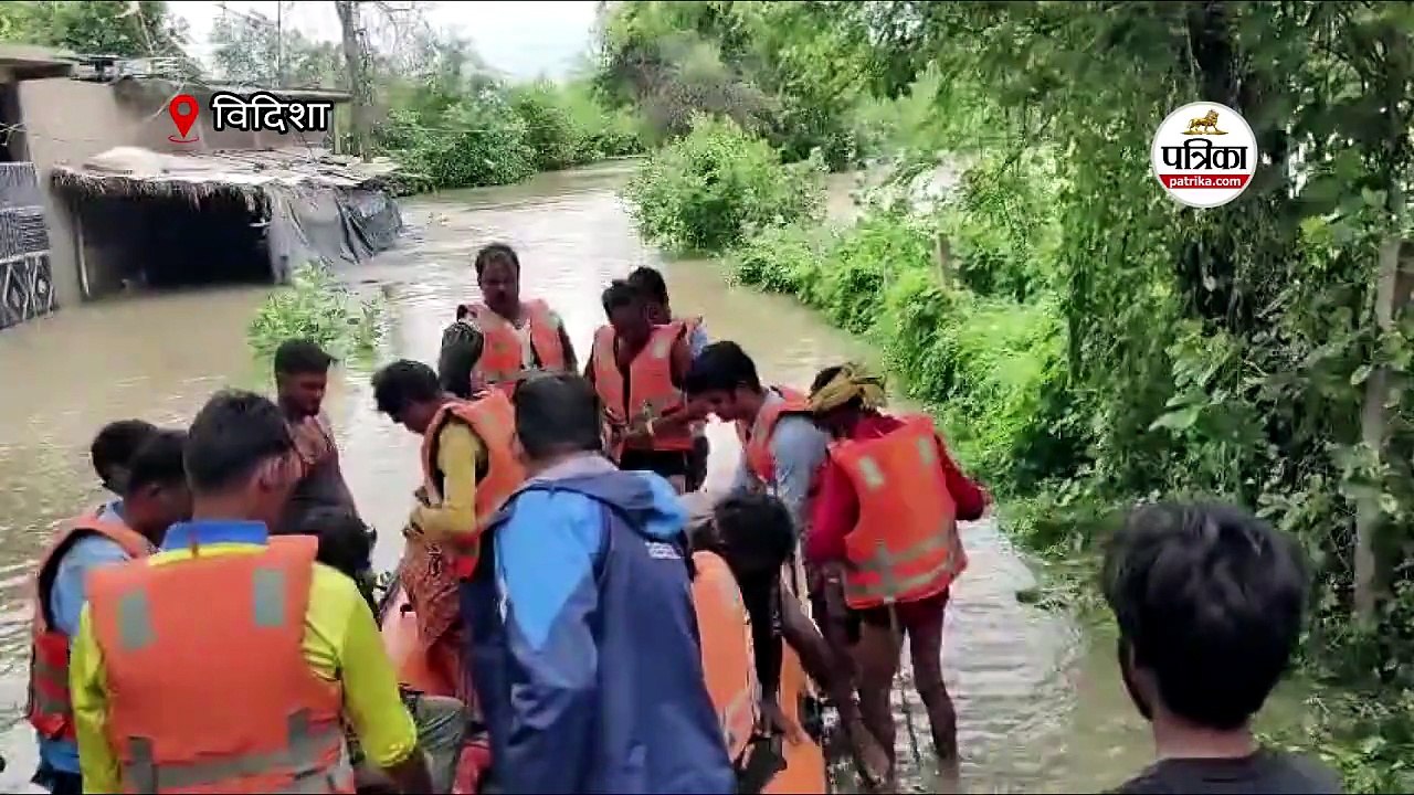 विदिशा में बाढ़ से कई गांव घिरे