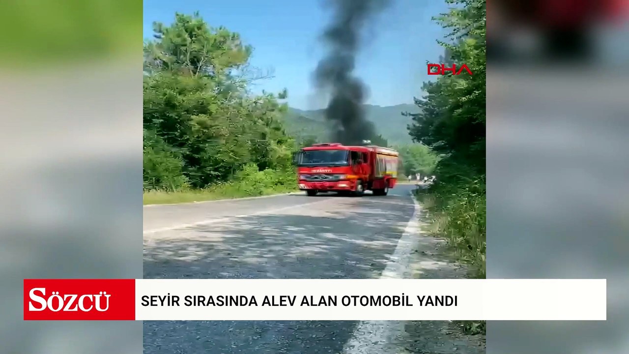 Seyir sırasında alev alan otomobil yandı