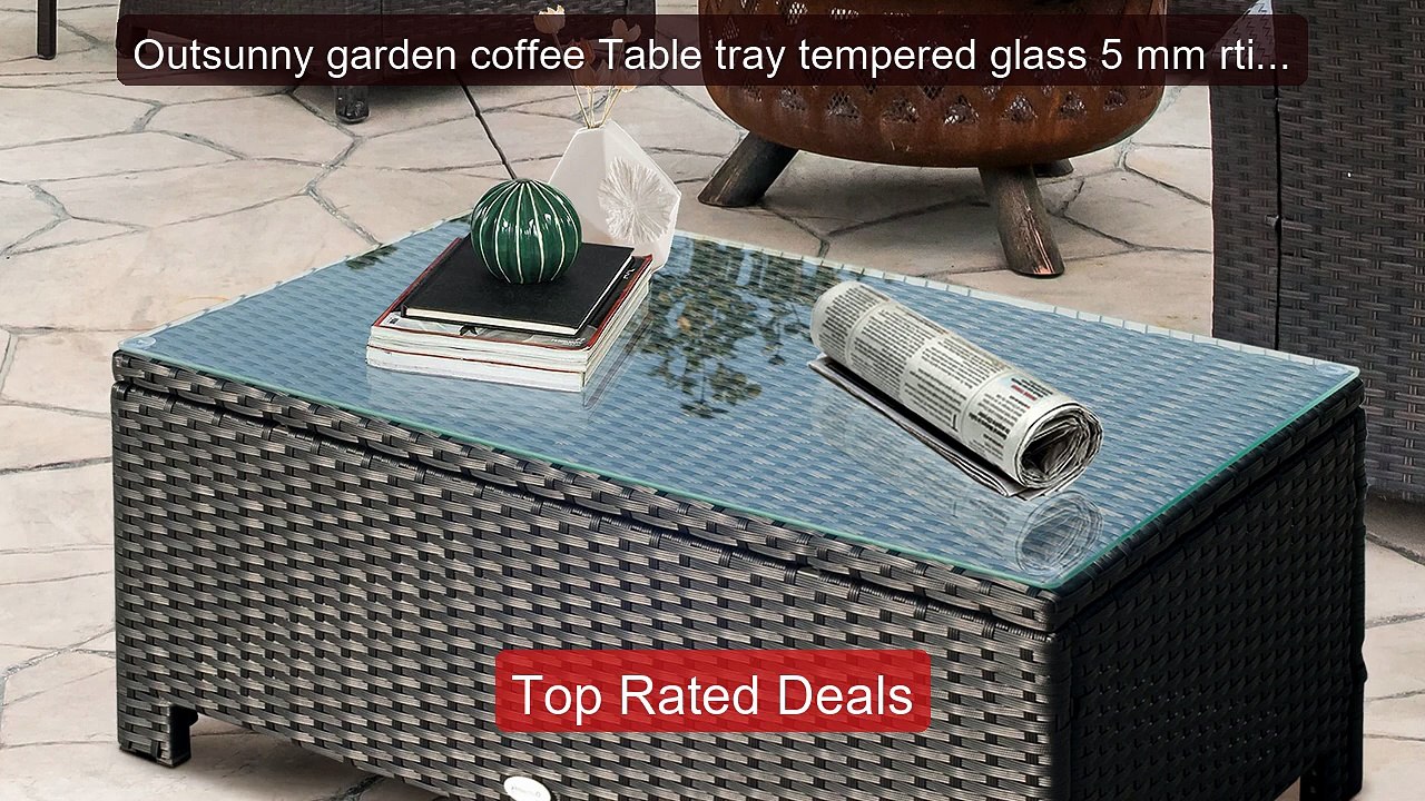 Outsunny garden coffee Table tray tempered glass 5 mm rtin pl... -- Amazing Value 2026 | Must Have!