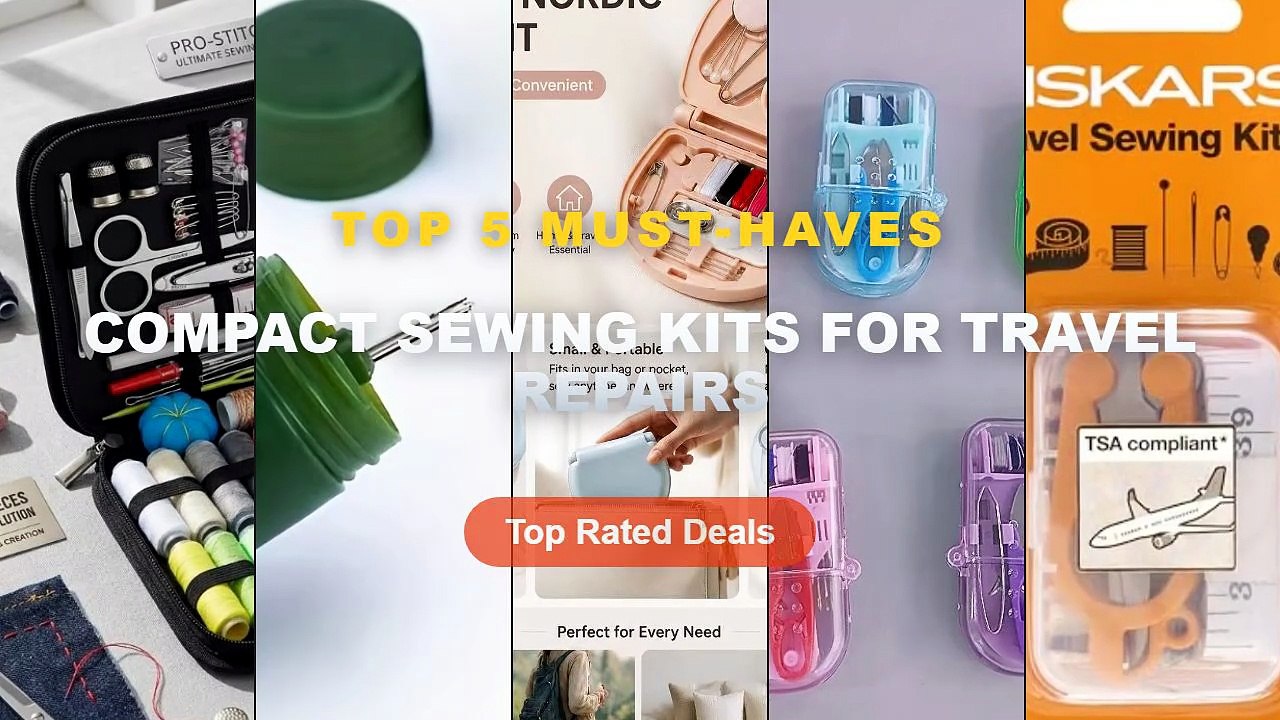 Top 5 Best Compact Sewing Kits For Travel Repairs (Must Have!) - Compact Travel Sewing Kit, TSA compliant Folding Scisso...