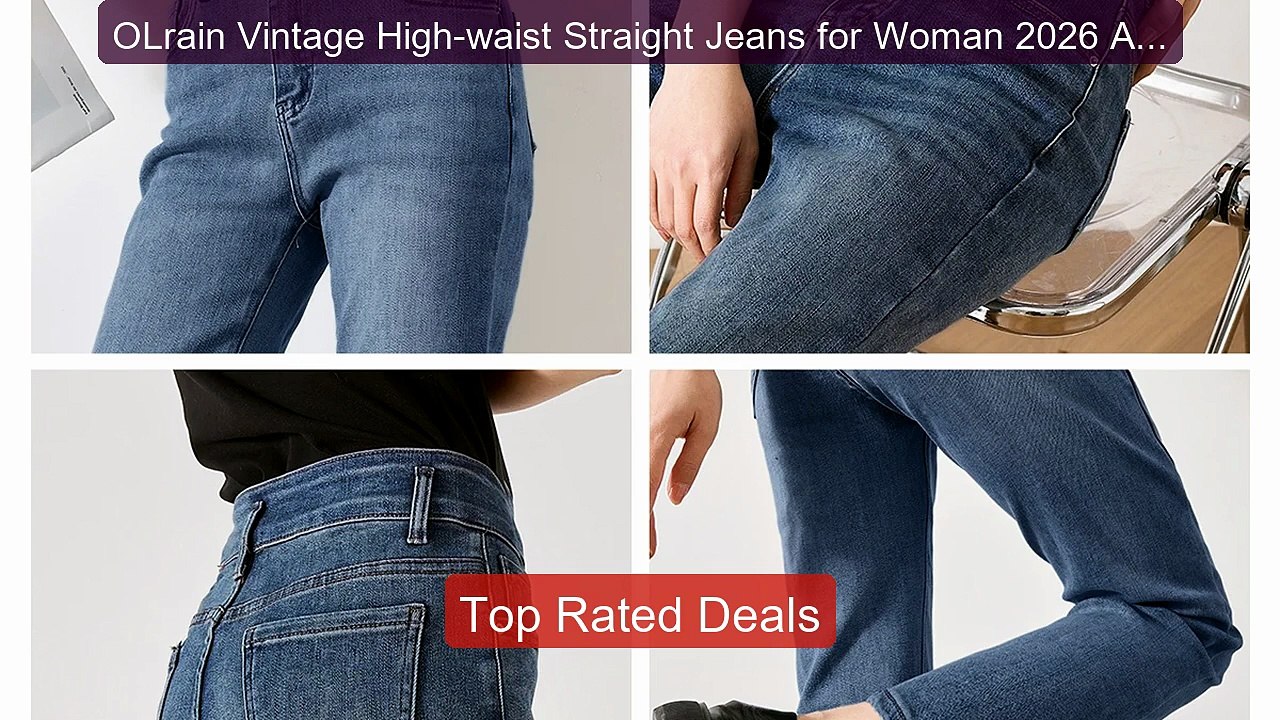 OLrain Vintage High-waist Straight Jeans for Woman 2026 Apring Sum... -- Best Deal 2026 | Shop Now!