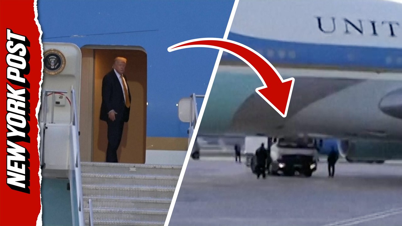 Watch the Moment Trump Reportedly Snuck Off Air Force One in Catering Truck