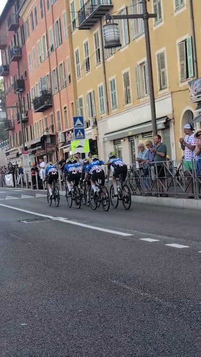 Movistar Team Rides Past Cheering Crowds in France