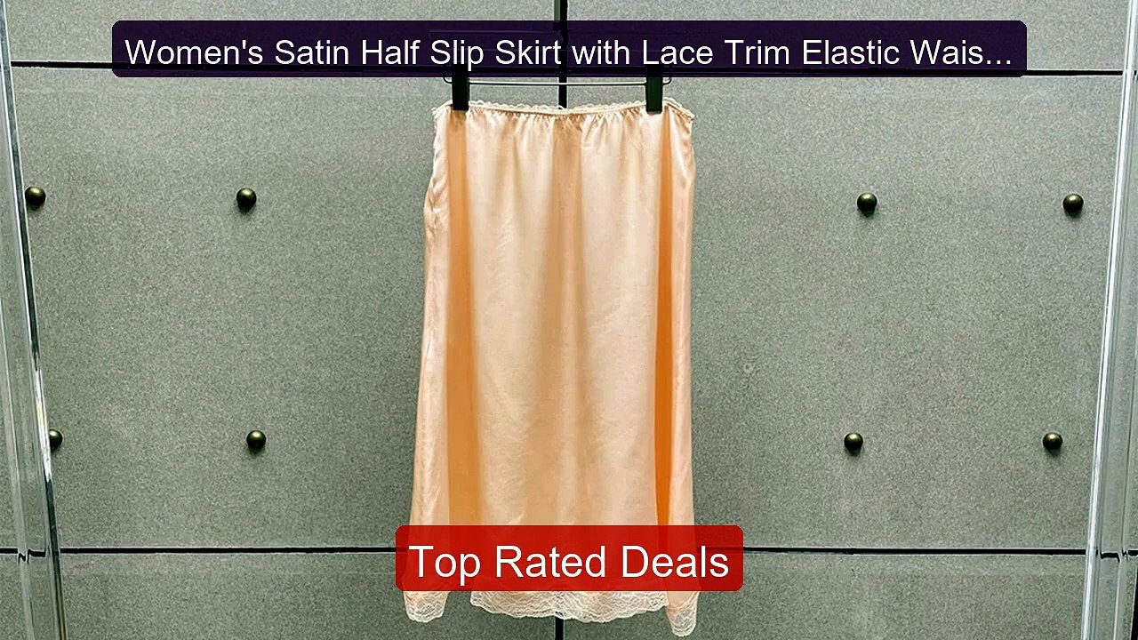 Women's Satin Half Slip Skirt with Lace Trim Elastic Waist Mid... -- Best Buy 2026 | Great Quality!
