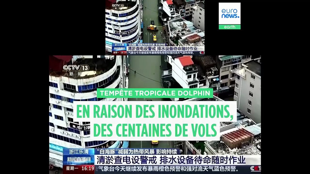 Tempête tropicale Dolphin en Chine de l'Est : inondations et centaines de vols annulés