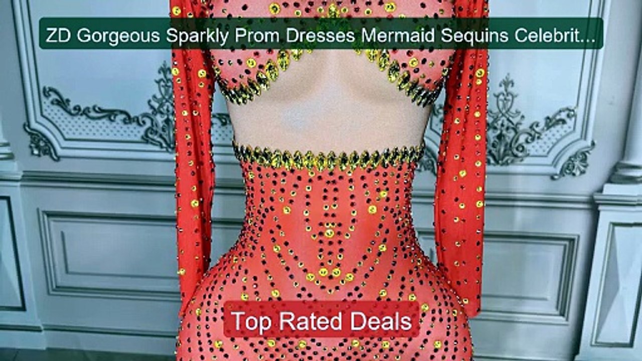 ZD Gorgeous Sparkly Prom Dresses Mermaid Sequin...