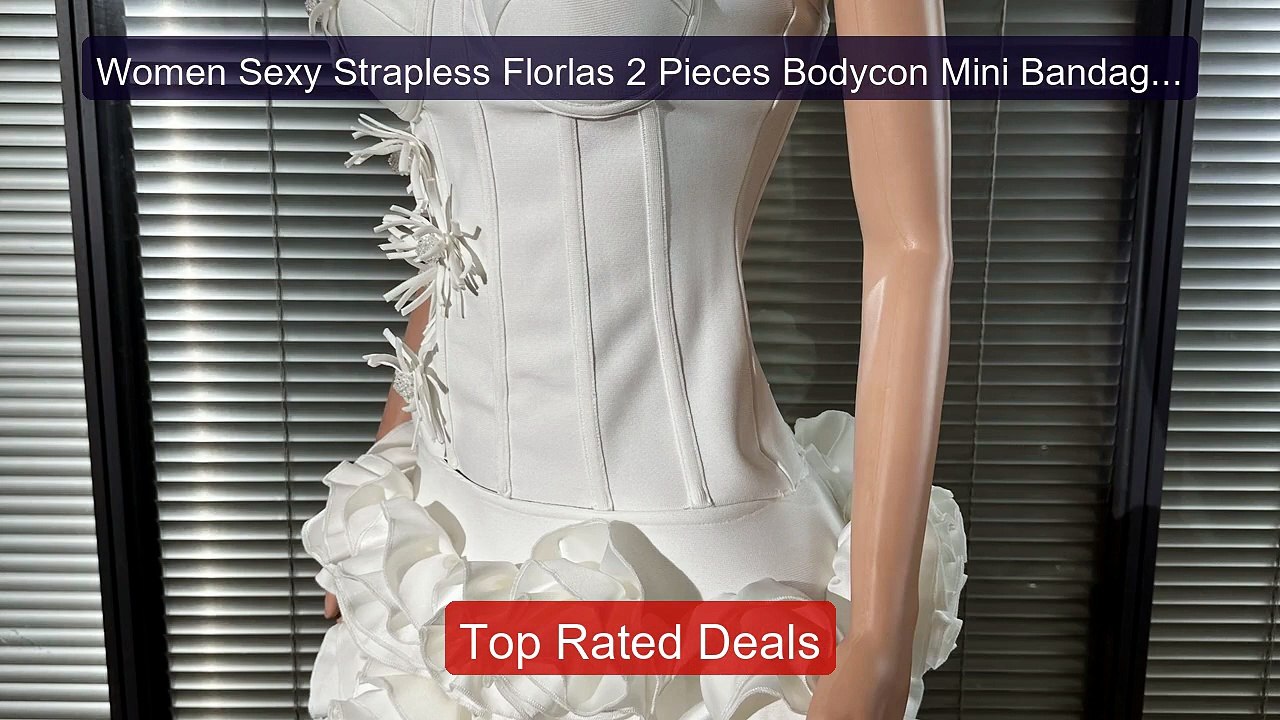 Women Sexy Strapless Florlas 2 Pieces Bodycon Mini Bandage Dress N... -- Best Deal 2026 | Shop Now!