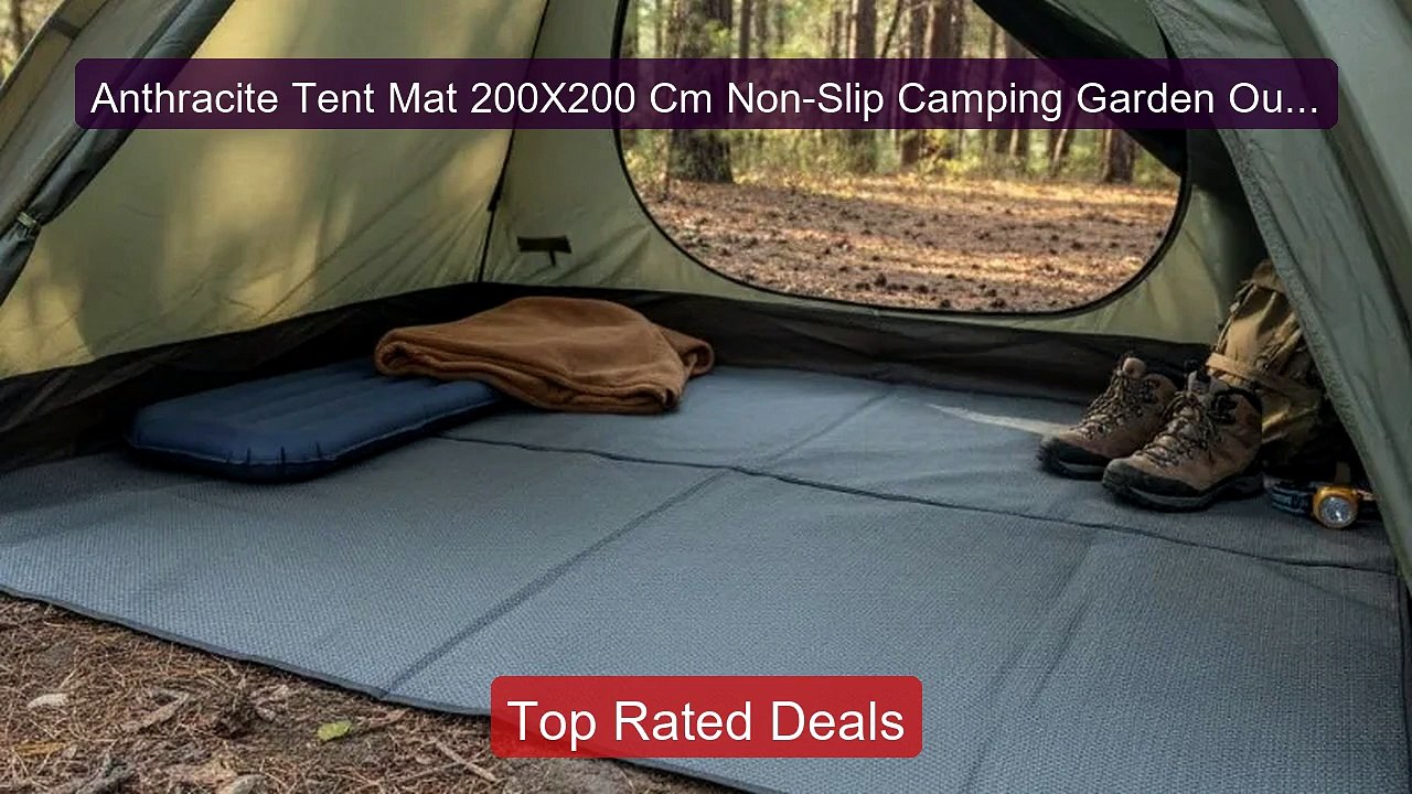 Anthracite Tent Mat 200X200 Cm Non-Slip Camping...
