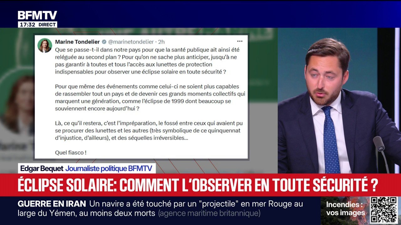 Éclipse solaire: Marine Tondelier dénonce "l'impréparation" du gouvernement