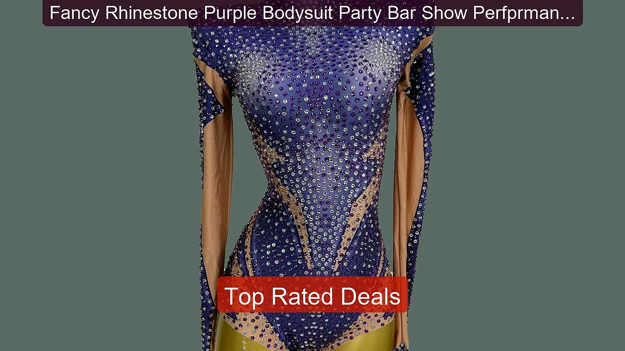 Fancy Rhinestone Purple Bodysuit Party Bar Show Perfprmance... -- Top Pick 2026 | Unbeatable Price!
