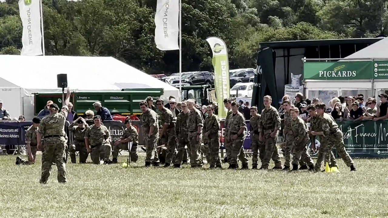 Devon Army Cadet Force during a field gun demonstration with the RAF Cadets at North Devon Show, video Alan Quick IMG_7576