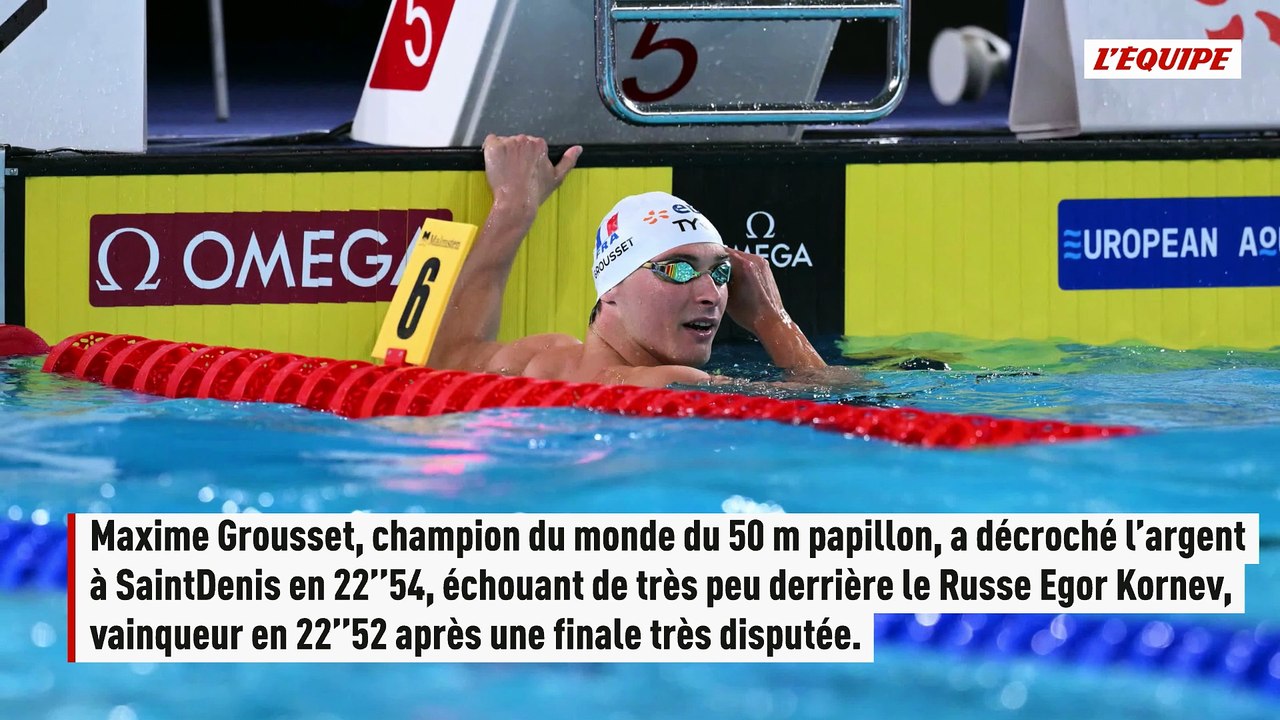 Maxime Grousset décroche l'argent sur le 50 m papillon - Natation - Championnats d'Europe