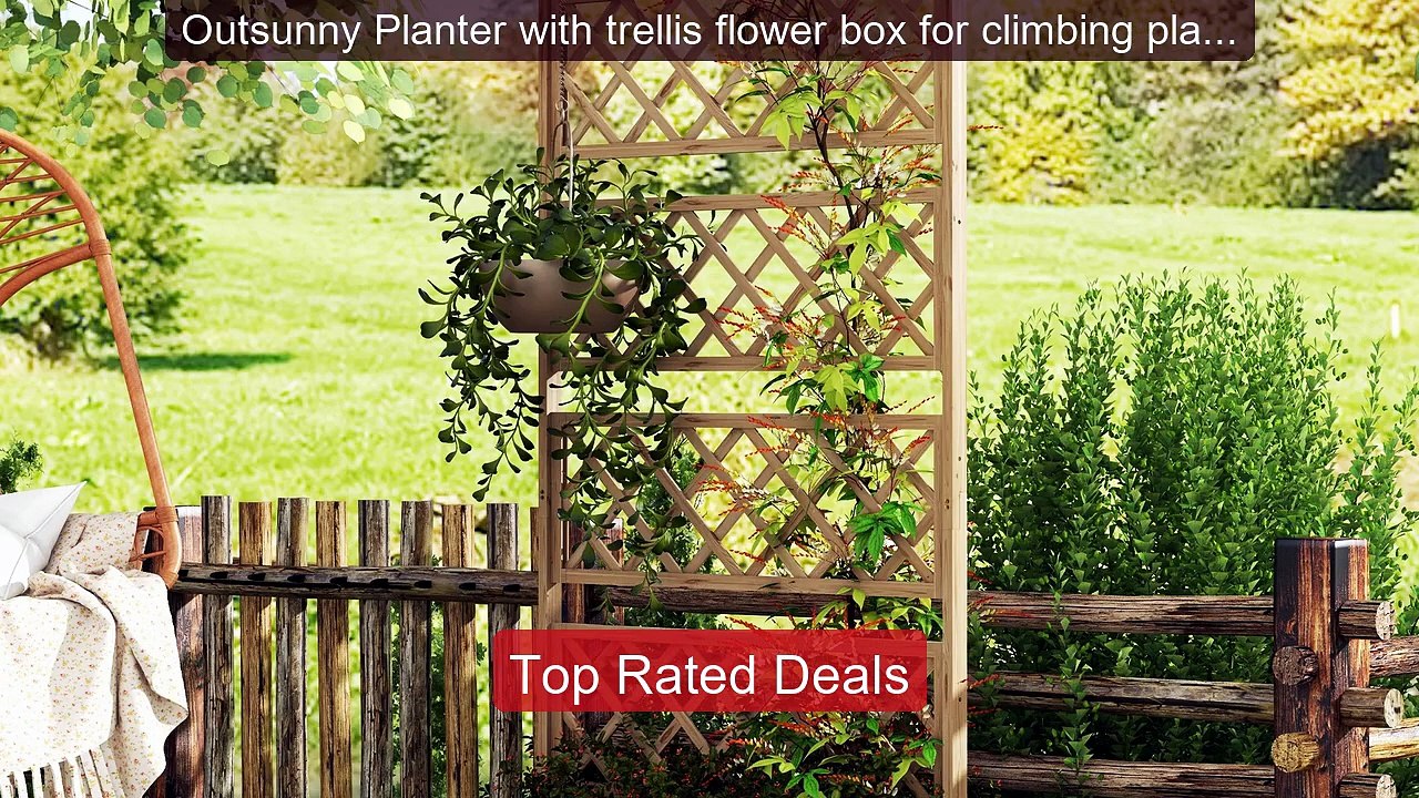 Outsunny Planter with trellis flower box for climbing plants, ... -- Hot Deal 2026 | Limited Offer!