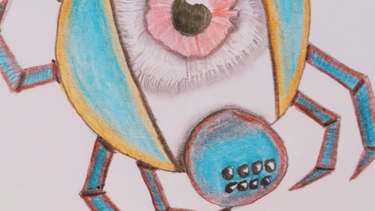 Pure Relaxation: Drawing a spider  with Colored Pencils