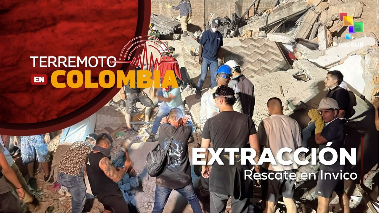 Rescatan personas en el sector de Invico tras sismo en Colombia
