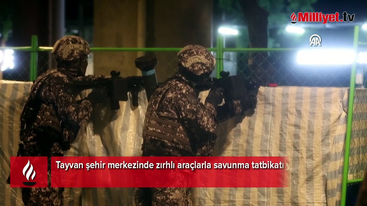 Tayvan'dan, şehir merkezinde zırhlı araçlarla savunma tatbikatı