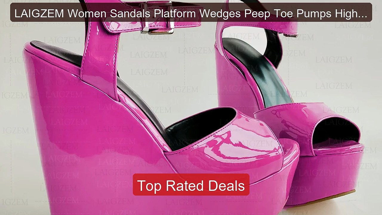 LAIGZEM Women Sandals Platform Wedges Peep Toe Pumps High Hee... -- Amazing Value 2026 | Must Have!
