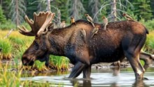 This Moose Was Covered in Thousands of Ticks Until Oxpeckers Arrived | Wild Species Survival