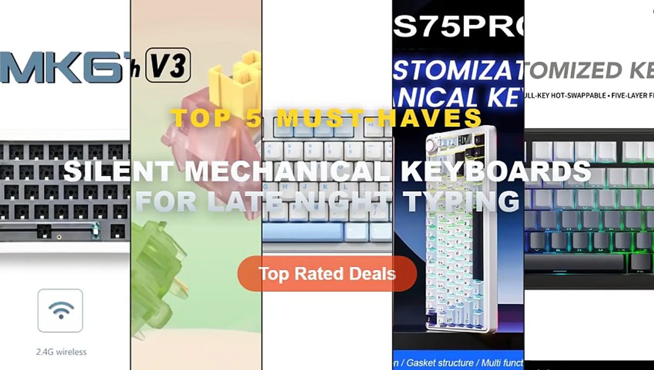 Ultimate Guide to the Best Silent Mechanical Keyboards For Late Night Typing - FREEEWOLF F75 Wireless Mechanical Keyboar...