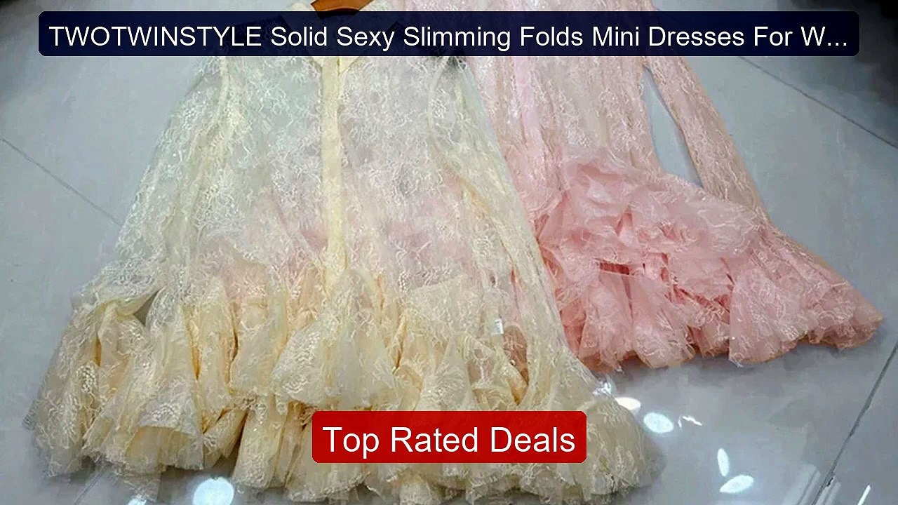 TWOTWINSTYLE Solid Sexy Slimming Folds Mini Dre...