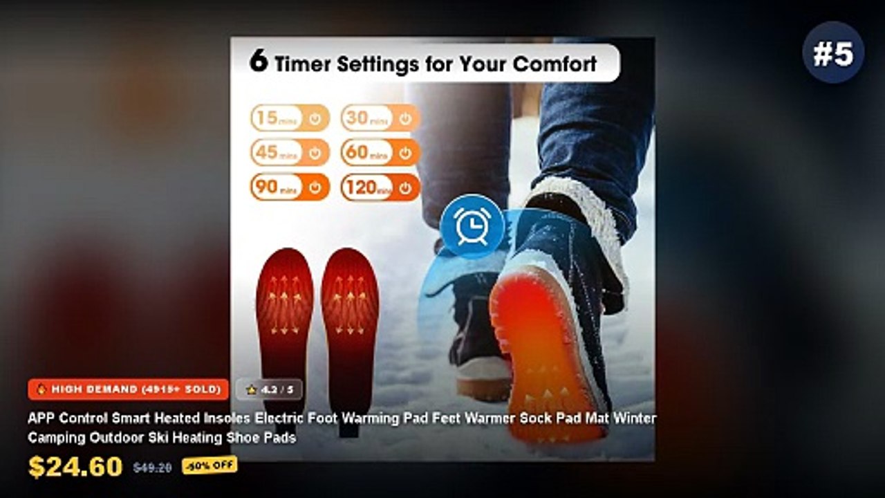 Heated Insoles For Winter Outdoor Work: Top 5 Best Sellers - Insoles Heated USB Electric Foot Warming Pad Feet Warmer Pa...