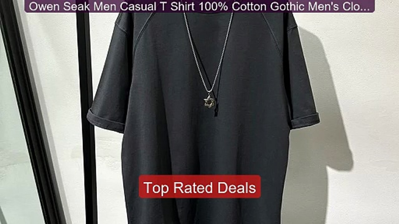 Owen Seak Men Casual T Shirt 100% Cotton Gothic...