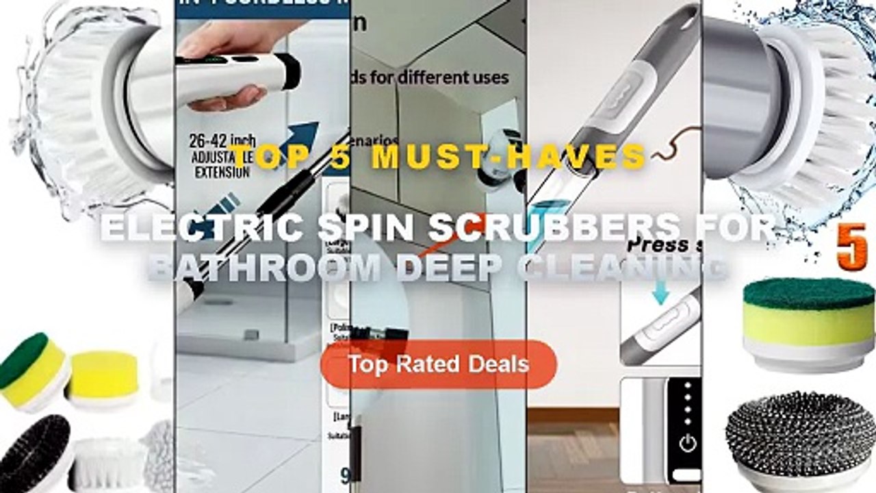 Why Everyone Is Buying Electric Spin Scrubbers For Bathroom Deep Cleaning - 5 in 1 Powerful Electric Cleaning Brush Spin...