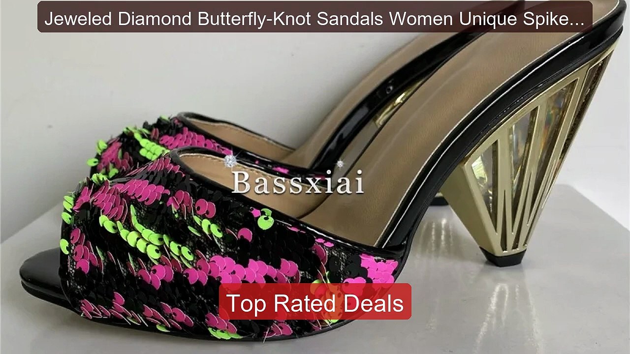 Jeweled Diamond Butterfly-Knot Sandals Women Unique Spike Heel... -- Hot Deal 2026 | Limited Offer!