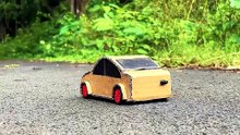 How to Make an Electric Sports Car with Cardboard _ DIY DC Motor Car at Home