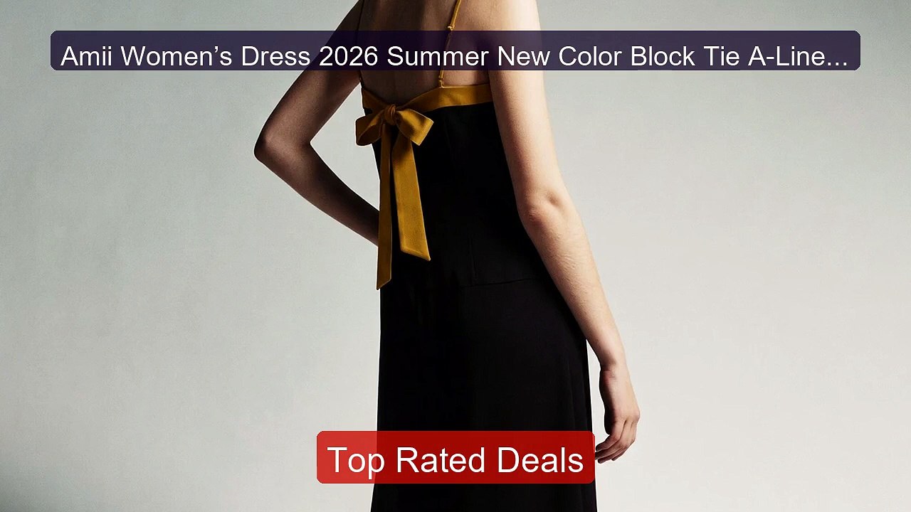 Amii Women’s Dress 2026 Summer New Color Block...