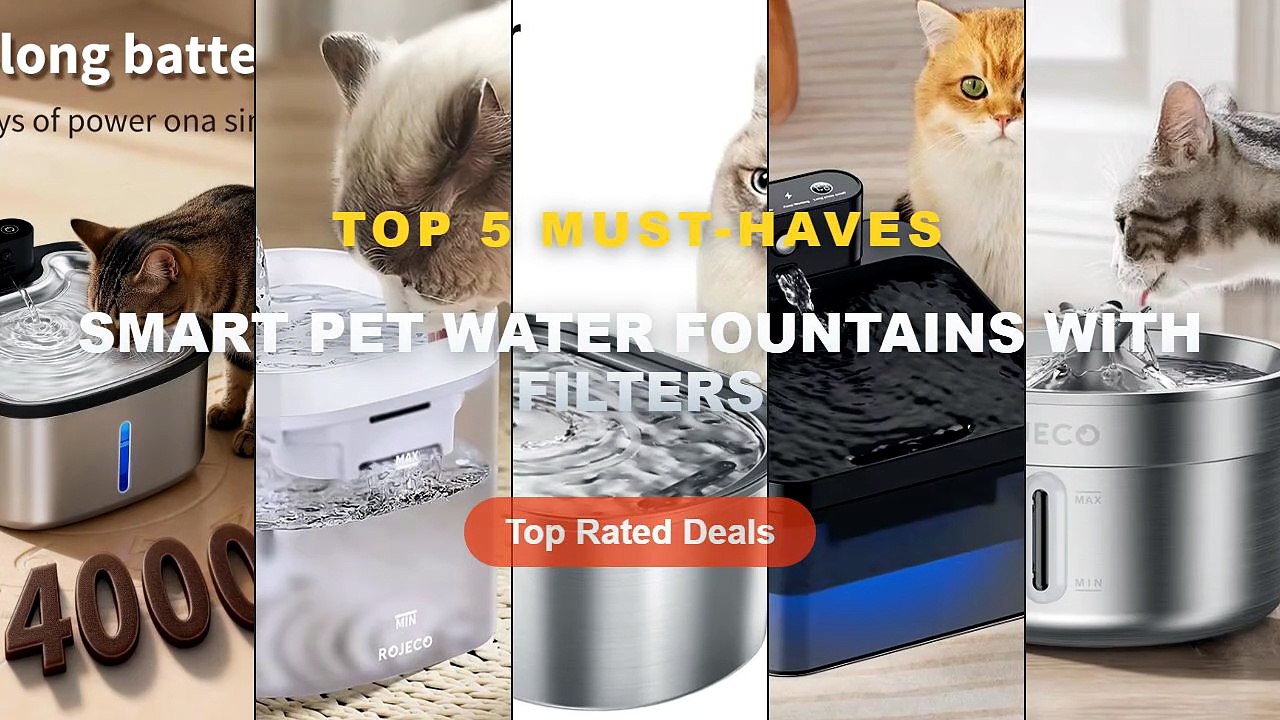 Best Smart Pet Water Fountains With Filters on AliExpress | Review - ROJECO Stainless Steel Pet Drinking Fountain Automa...