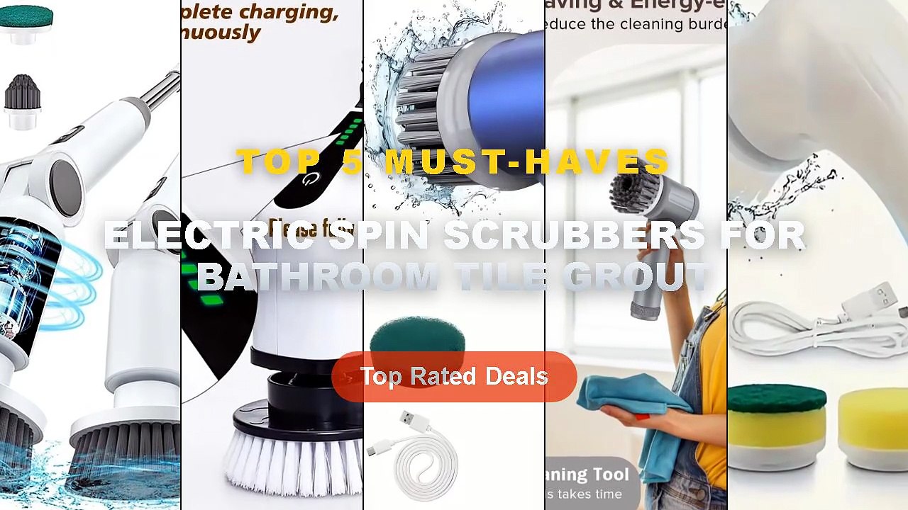 Why Everyone Is Buying Electric Spin Scrubbers For Bathroom Tile Grout - Electric Spin Scrubber, Power Shower Scrubber f...