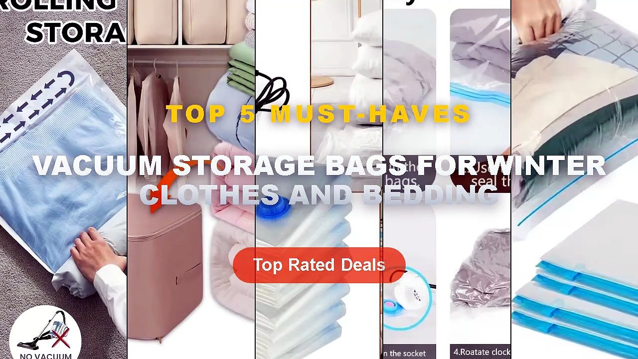 Vacuum Storage Bags For Winter Clothes And Bedding: Top 5 Best Sellers - Travel Compression Bags, Roll Up Travel Space S...