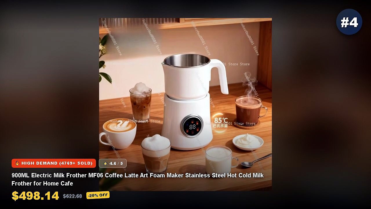 Ultimate Guide to the Best Electric Milk Frothers For Home Lattes - BioloMix 5 in 1 Milk Frother with Upgraded LED Displ...