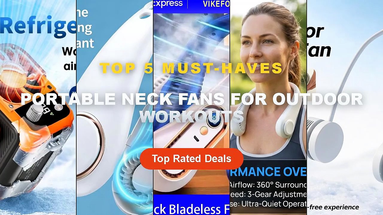 Portable Neck Fans For Outdoor Workouts: Top 5 Best Sellers - New Portable Neck Fan, Foldable Mini USB Fan, Rechargeable...