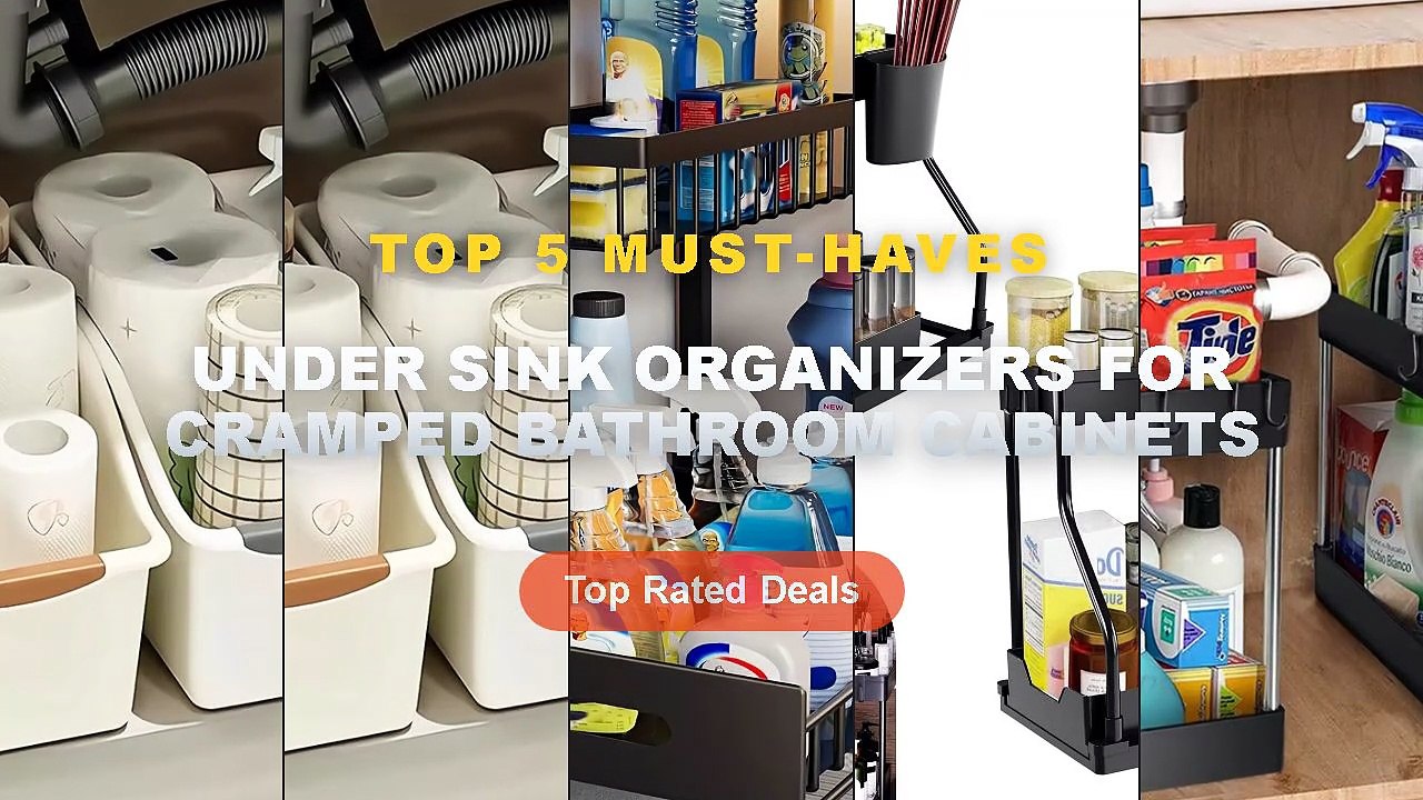 Why Everyone Is Buying Under Sink Organizers For Cramped Bathroom Cabinets - 1/2 Pcs Under Sink Storage Organizer 2 Tier...